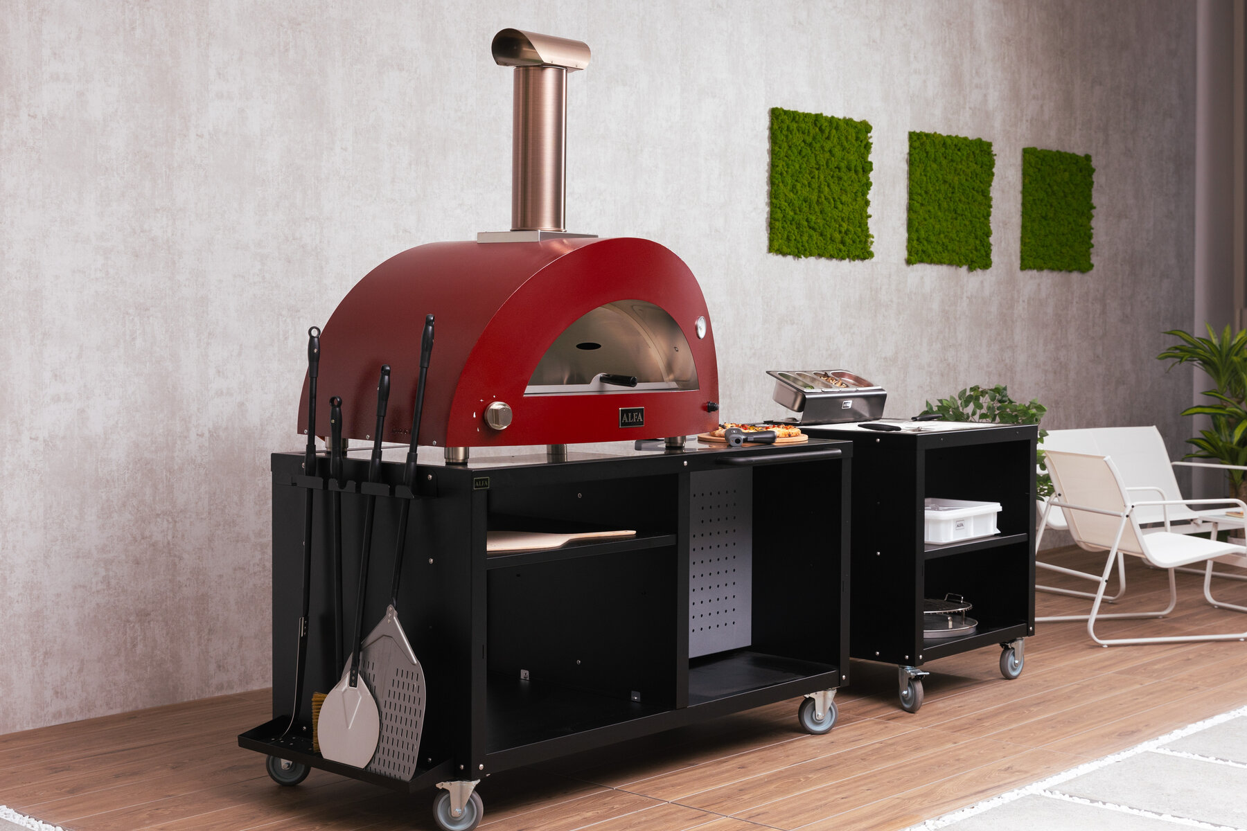 Full cooking station setup with Station 160 and Station 80 modules