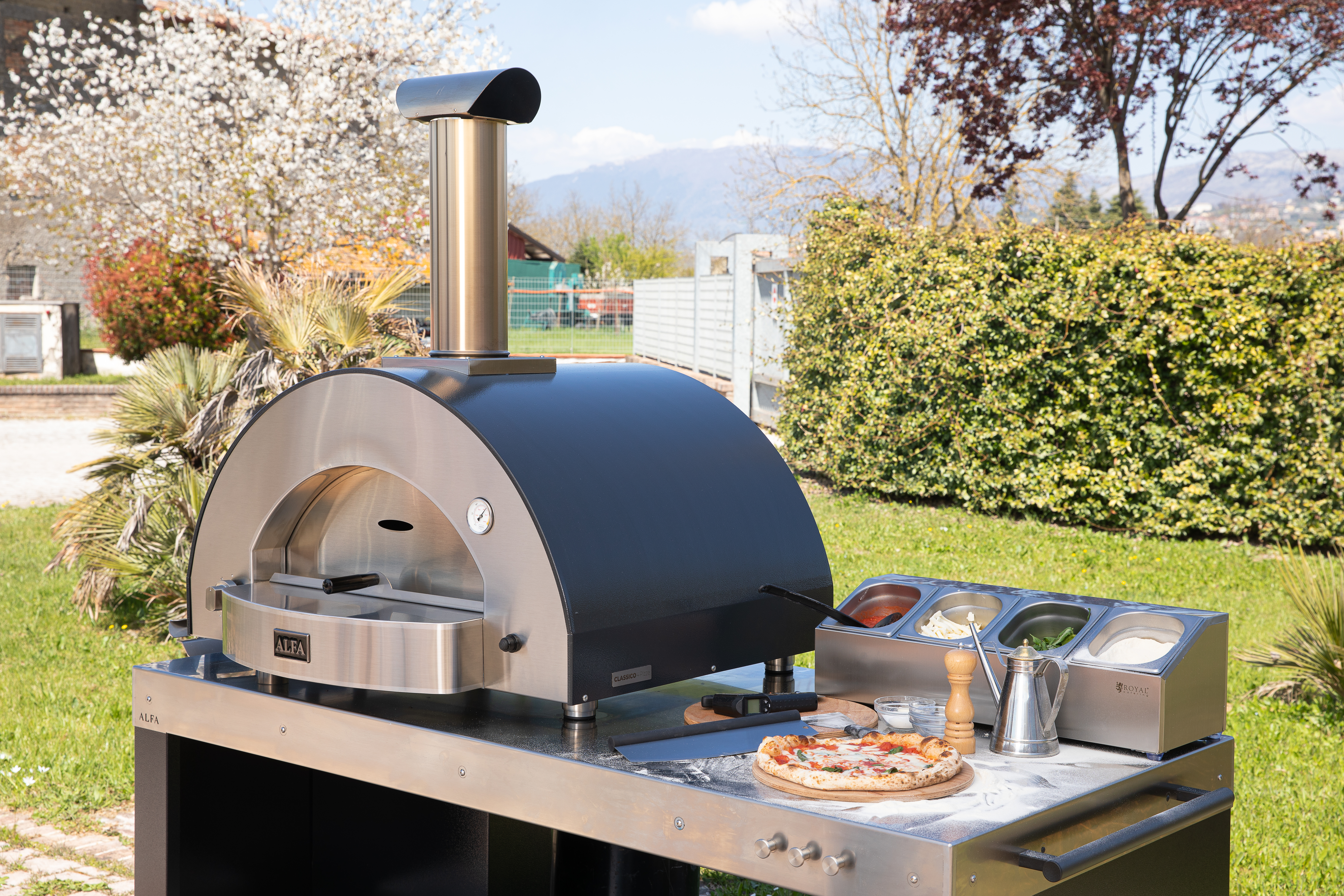 Studio interior with green wall